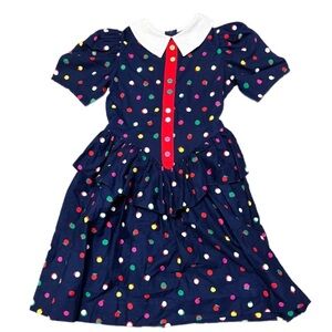 Rare Vintage Dorissa of Miami Polka Dot Dress 8y